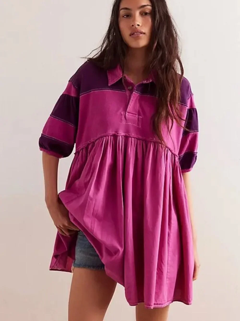 remi rugby mini dress Free People Remi Rugby Mini Dress In Blue Heaven Combo - 53% Off